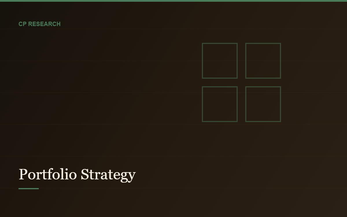 Portfolio Strategy category cover, abstract green allocation motif